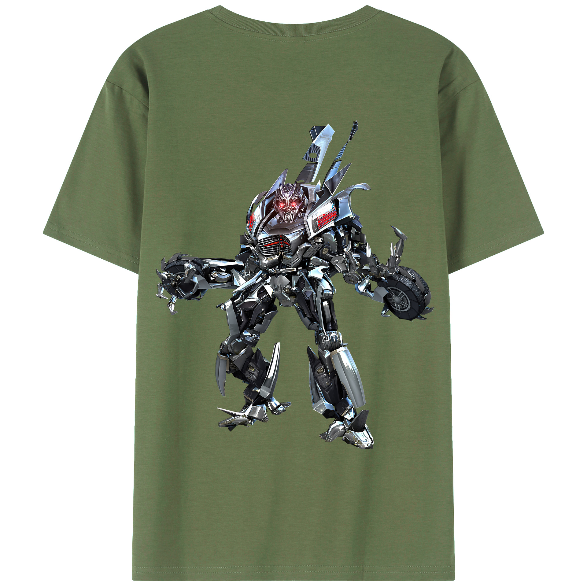 （画像用） Transformers トランスフォーマー 綿100％ メンズ半袖Tシャツ（バックプリント） 通気性
